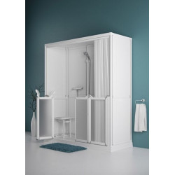 Akw Cabine douche 700x1200mm receveur Braddan pompe Sans Paroi (Accessibil Kobleo