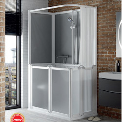 Akw Cabine douche 700x1200mm receveur Braddan pompe Sans Paroi (Accessibil Kobleo