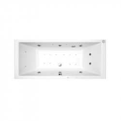 Allibert Baignoire balnéo rectangulaire 180 x 80 cm 18 buses 215 L Spallibert Kobleo