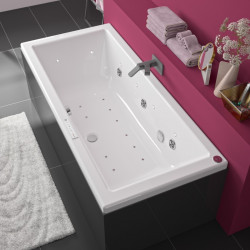 Allibert Baignoire balnéo rectangulaire 180 x 80 cm 18 buses 215 L Spallibert Kobleo