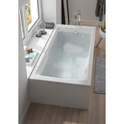 Allibert Baignoire balnéo rectangulaire 170x75x54-55cm 120-190 L coloris blanc  Kobleo