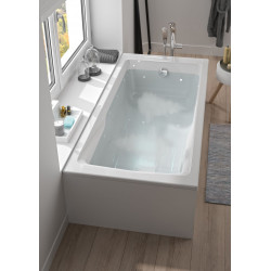 Allibert Baignoire balnéo rectangulaire 170x75x54-55cm 120-190 L blanc Micropea Kobleo