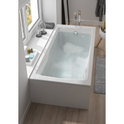 Allibert Baignoire balnéo rectangulaire 180 x 80 cm 215 L blanc Micropearl Kobleo