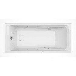 Allibert Baignoire balnéo rectangulaire 170x80x54,5-56,5 cm blanc Inoa Dolcea Kobleo