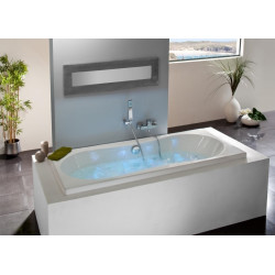 Allibert Baignoire balnéo rectangulaire 170x80x54,5-56,5 cm blanc Inoa Dolcea Kobleo