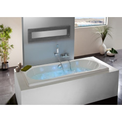 Allibert Baignoire balnéo rectangulaire 180x80x535-56cm 220 L 24 buses coloris  Kobleo
