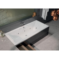 Allibert Baignoire balnéo rectangulaire Intensea 180x80x50-525cm 26 buses 215 L Kobleo