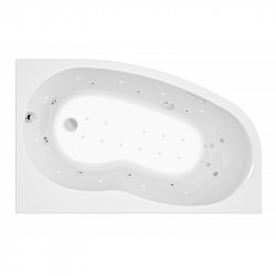 Allibert Baignoire balnéo asymétrique gauche 160x100x55-553cm 26 buses tablier  Kobleo