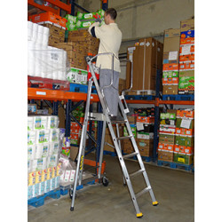 Centaure Plate-forme de rayonnage aluminium Haut. travail 4,50 m 10 marches ERM Kobleo