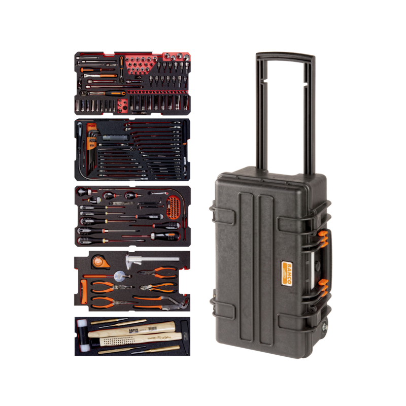 Bahco Caisse outils métallique kit d'outils multi-usages 194 pièces 4750RCHD Kobleo