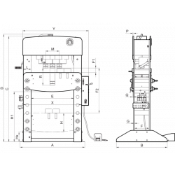 Bahco Presse hydropneumatique 100 T 7,5 8,5 bar BH7100A Kobleo