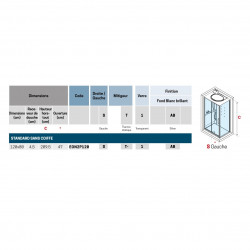 Novellini Cabine douche sans coiffe 120x80 cm thermostatique silver EON 2P Kobleo
