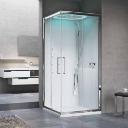 Novellini Cabine douche hydromassante standard coiffe 80x80x221 cm thermostatiqu Kobleo