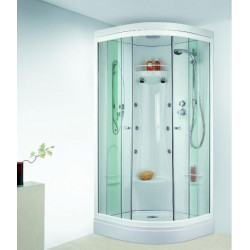 Leda Cabine de douche Odyssée 1/4 de rond porte coulissante 90 x 90 cm L11O Kobleo