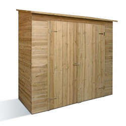 Jardipolys Armoire de rangement en bois 2 portes avec toit shingle SAVONA Kobleo Jardipolys Armoire de rangement en bois 2 portes avec toit shingle SAVONA Kobleo