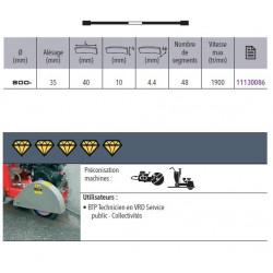 Sidamo Disque Diamant Ultra Asphalte D. 800 X 35 X H 10 Sidamo Kobleo