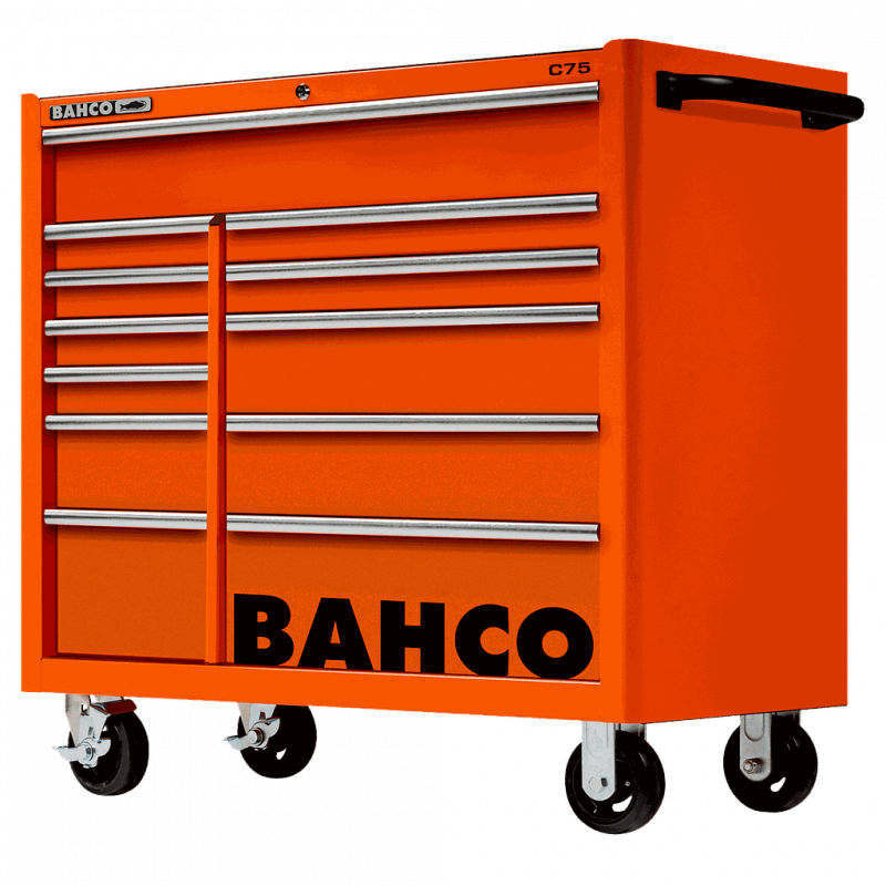 Bahco Servante classique C75 1 mètre avec 12 tiroirs double rang Orange 1475 Bahco Kobleo
