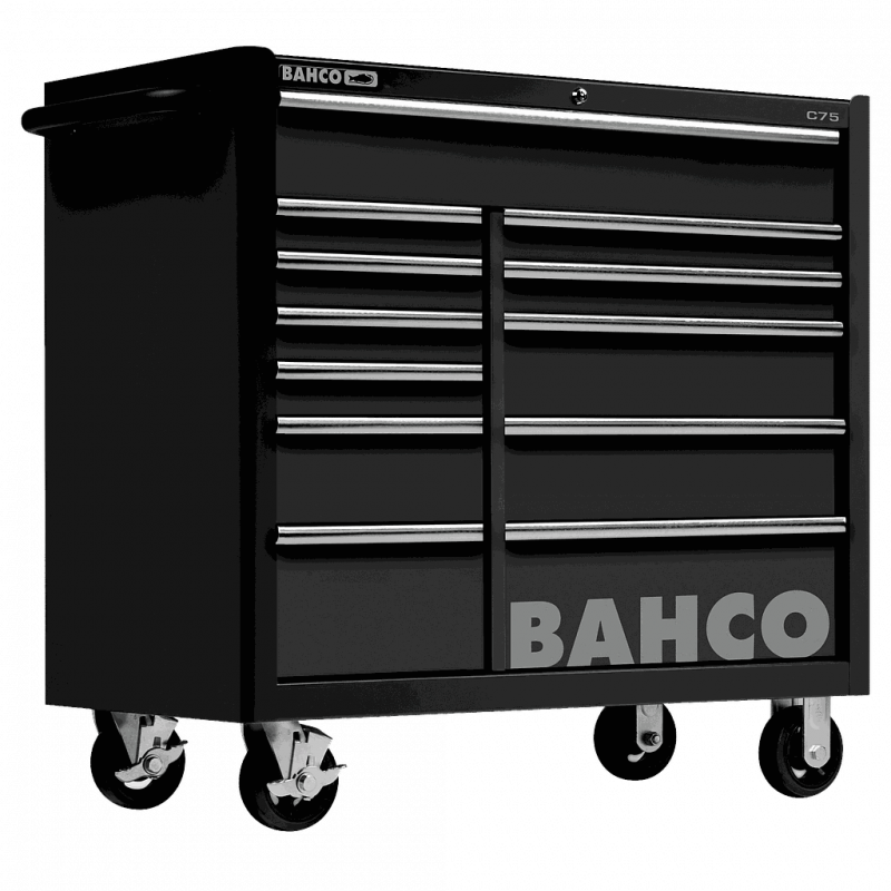 Bahco Servante classique C75 1 mètre avec 12 tiroirs double rang Noire 1475K Kobleo