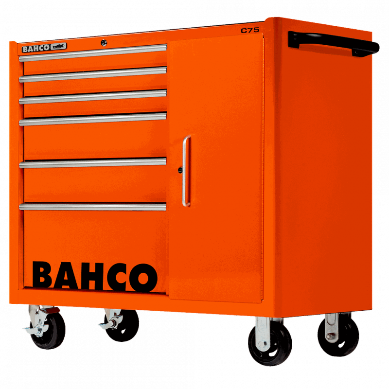 Bahco Servante classique C75 6 tiroirs armoire latérale orange 986x501x1100m Kobleo