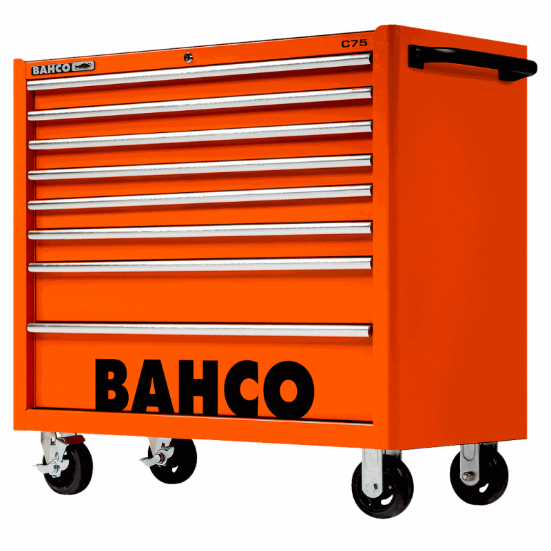 Bahco Servante classique C75 1 mètre avec 8 tiroirs Orange 1475KXL8 Bahco Kobleo