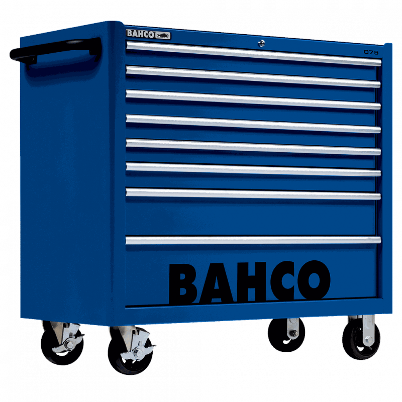 Bahco Servante classique C75 1 mètre avec 8 tiroirs Bleue 1475KXL8BLUE Kobleo