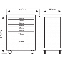 Bahco Servante « Premium Storage HUB » E77 66 cm avec 8 tiroirs Noire 1477K8 Bahco Kobleo