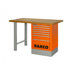 Bahco Etabli d'atelier en MDF 150 cm 8 tiroirs rouge avec 2 pieds 1495K8CRDW Kobleo