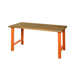 Bahco Etabli d'atelier avec plateau MDF 150 cm orange hauteur réglable 1495W Kobleo