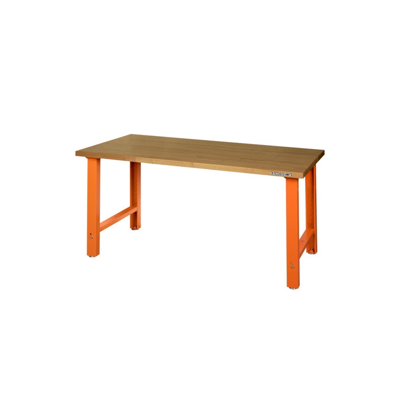 Bahco Etabli d'atelier avec plateau MDF 150 cm orange hauteur réglable 1495W Kobleo