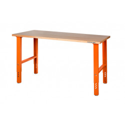 Bahco Etabli d'atelier plateau marronnier 150 cm gris hauteur réglable 1495W Kobleo