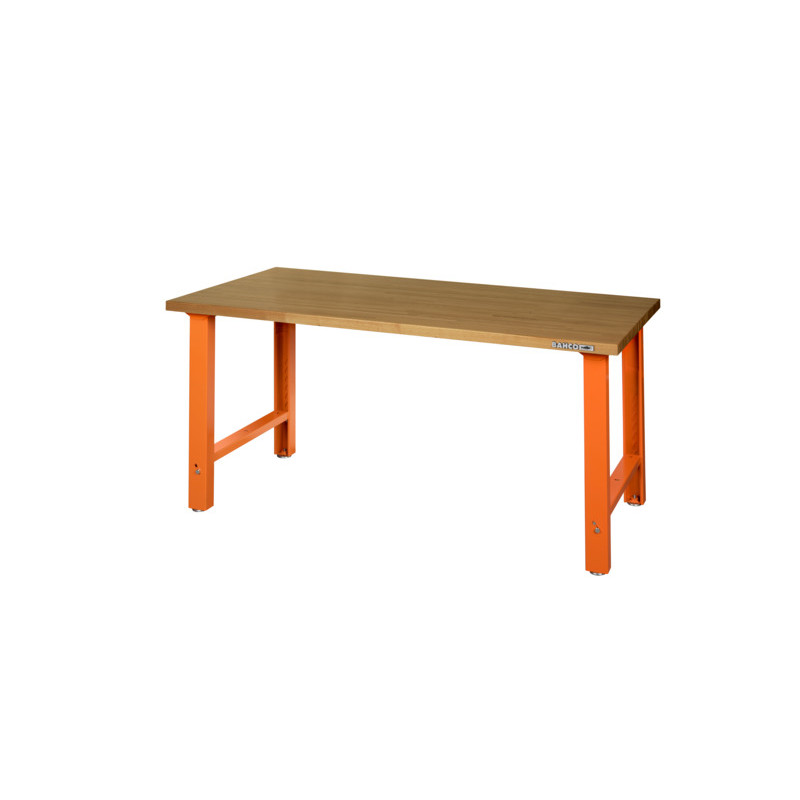 Bahco Etabli d'atelier avec plateau MDF 180 cm orange hauteur réglable 1495W Kobleo