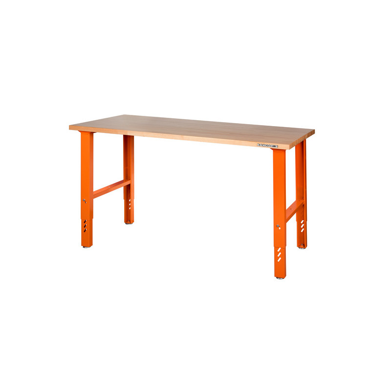 Bahco Etabli d'atelier plateau marronnier 180 cm orange hauteur réglable 149 Bahco Kobleo