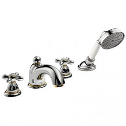 AXOR Set Carlton mélangeur 4 trous 235mm poignées croisillons chromé AXOR Kobleo