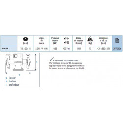 Sidamo Touret A Meuler 119 Fr M-M/D.150 /400v Tri Avec Frein Kobleo