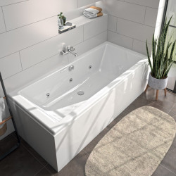Allibert Baignoire balnéo système Essentia 180x80x515-525cm 16 buses coloris bl Kobleo