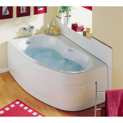 Allibert Baignoire balnéo asymétrique droite 160x100 cm 200 L tablier Essentia  Kobleo