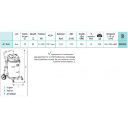Sidamo Aspirateur Jet 60 I cuve inox 78L 2x1200W Sidamo Kobleo