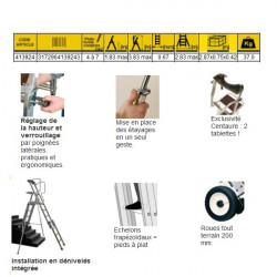Centaure Plateforme de travail télescopique 4 7 marches PL SCOP Kobleo