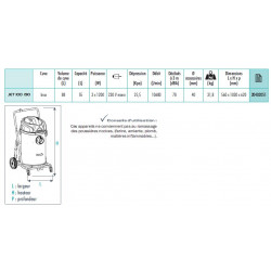 Sidamo Aspirateur Jet 100 I90 cuve inox 88L 3x1200W avec kit gravats Sidamo Kobleo