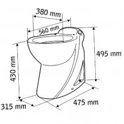 SFA WC broyeur céramique Blanc 550W SANICOMPACT PRO ECO Kobleo