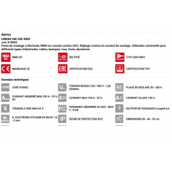 Telwin Poste à souder à l’Arc sur roue Linear 280 Telwin Kobleo