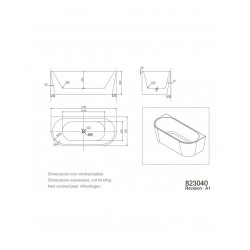 Allibert Baignoire ilôt murale autoportante 170 x 75 x 58 cm Eterna Kobleo