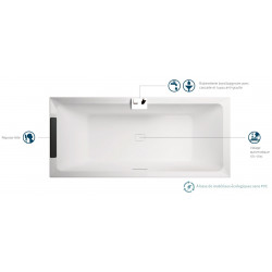 Novellini Baignoire rectangulaire standard 160x70cm 2 tabliers blanc doux DIVINA Kobleo Novellini Baignoire rectangulaire standard 160x70cm 2 tabliers blanc doux DIVINA Kobleo