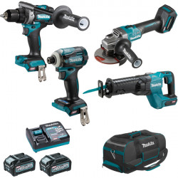 Makita Ensemble 4 machines 40V max Li-Ion 4 Ah XGT DF001G GA005G TD001G JR00 Makita Kobleo