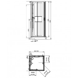 Leda Cabine douche carré 900x900mm porte coulissante angle IZI BOX 2 Leda Kobleo