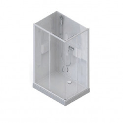 Leda Cabine douche rectangle 1000x800mm porte coulissanteVerre transparent  Kobleo