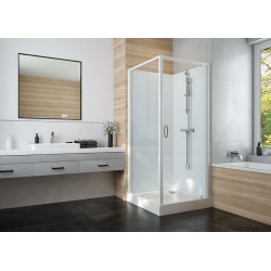 Leda Cabine douche 800x800mm porte pivotante fondVert amande IZI GLASS 2 Leda Kobleo