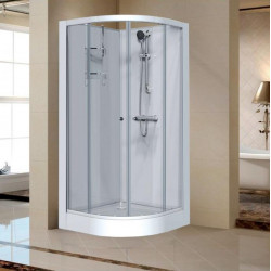 Leda Cabine Iziglass2 Coulissante 1/4 Rond 90 Verre Transparent Kobleo