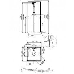 Leda Cabine douche Kara carré portes coulissantes 90x90cm L11KA8C0201 Leda Kobleo