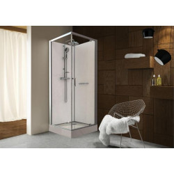 Leda Cabine douche Kara carré porte pivotanteVerre transparent 90x90 cm L11 Leda Kobleo